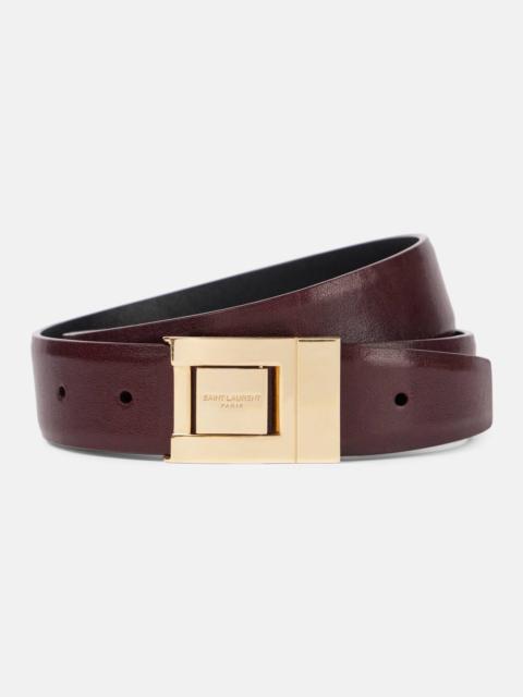 SAINT LAURENT La 76 leather belt