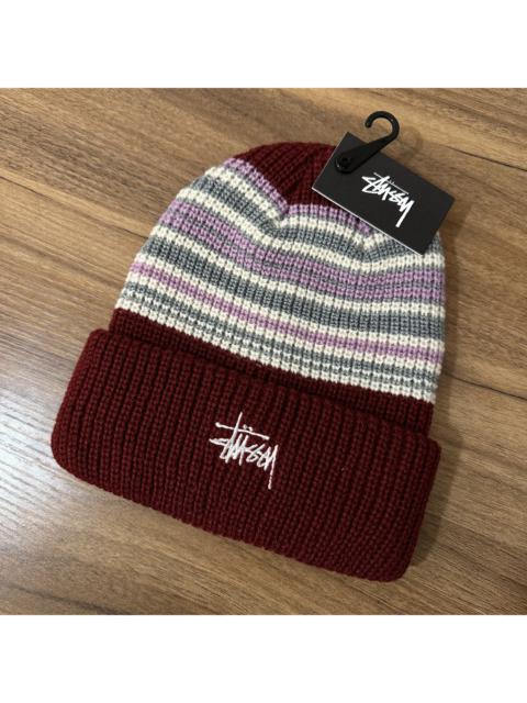 Stüssy RARE Stussy Striped cuff beanie hat