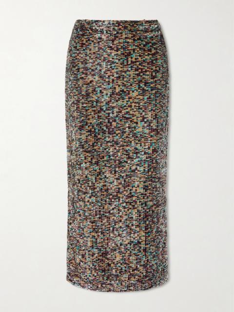 TWP Sylkie Sequined Crepe De Chine Maxi Skirt