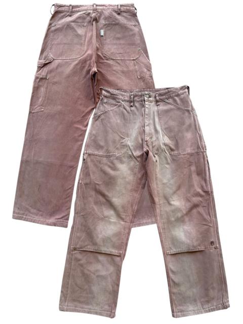 Other Designers Vintage - Vtg Coleman Red Sunfaded Distressed Carpenter Baggy Pants