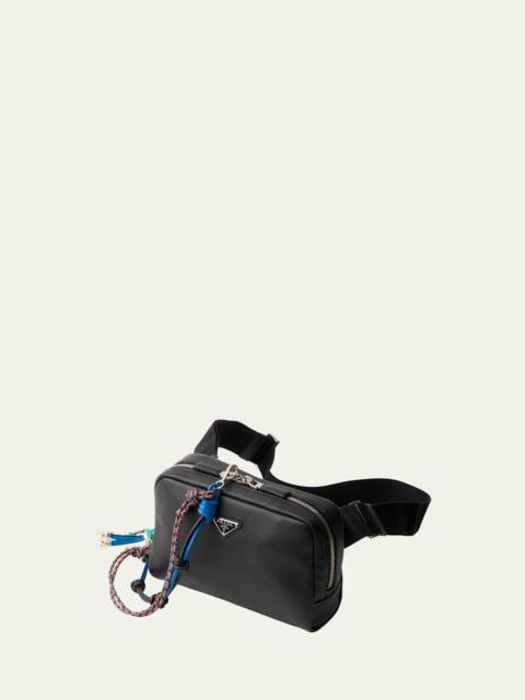 Prada Men's Vitello Daino Leather Belt Bag