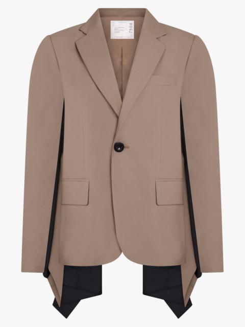 sacai SUITING JACKET WITH SHIRT DETAILING | BROWN/BLACK