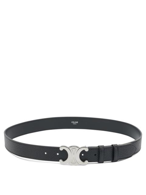CELINE Celine Black Leather Belt With Triomphe