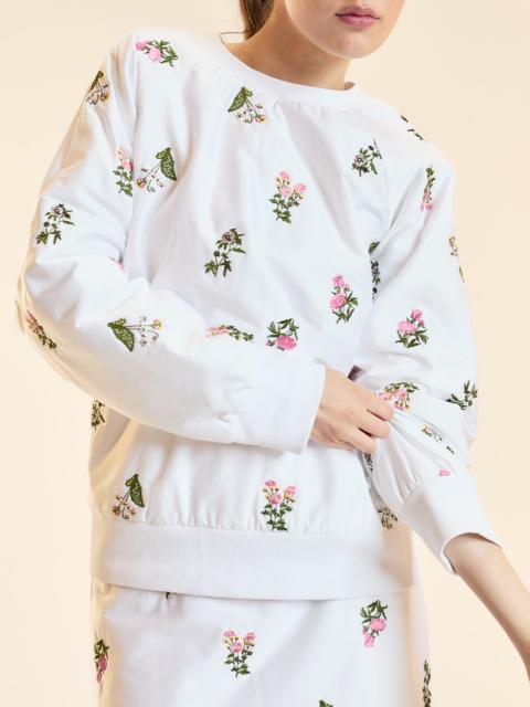 CYNTHIA ROWLEY Bouquet Embroidered Pullover