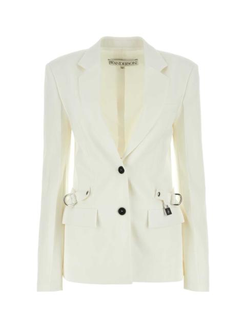 Other Designers Jw Anderson Women White Stretch Polyester Blend Blazer