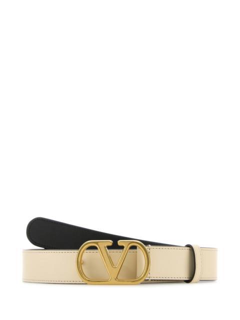 Valentino Ivory leather VLogo belt