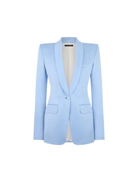 TOM FORD COTTON SILK BLEND SINGLE BREASTED SHAWL LAPEL JACKET