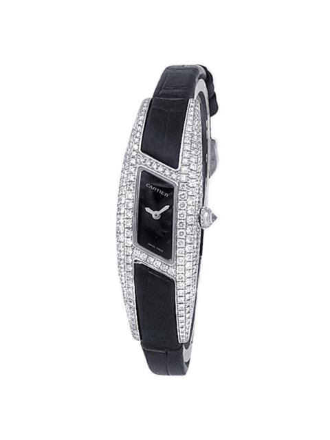 Cartier Pre-owned Cartier Himalia Quartz Diamond Black Dial Ladies Watch WJ301570