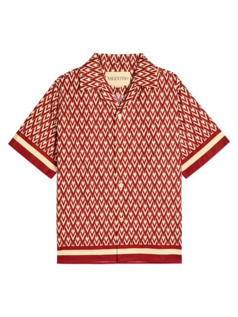 Valentino Valentino Garavani Toute La V Printed Cotton-poplin Shirt