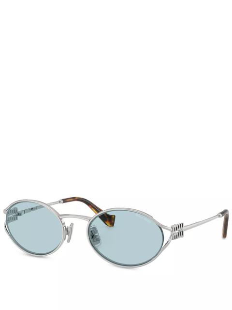 Miu Miu Metal Oval Sunglasses, 54mm