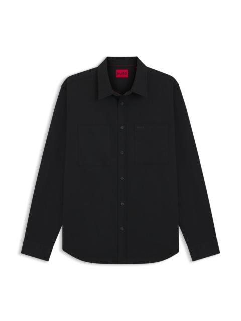 HUGO RELAXED-FIT SHIRT IN SOFT TWILL WITH KENT COLLAR