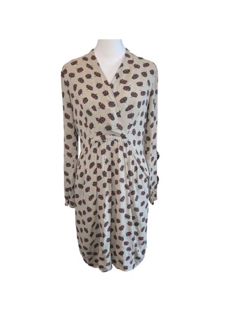 Other Designers Nice Things Paloma S. Cream Floral Faux Wrap Dress 36