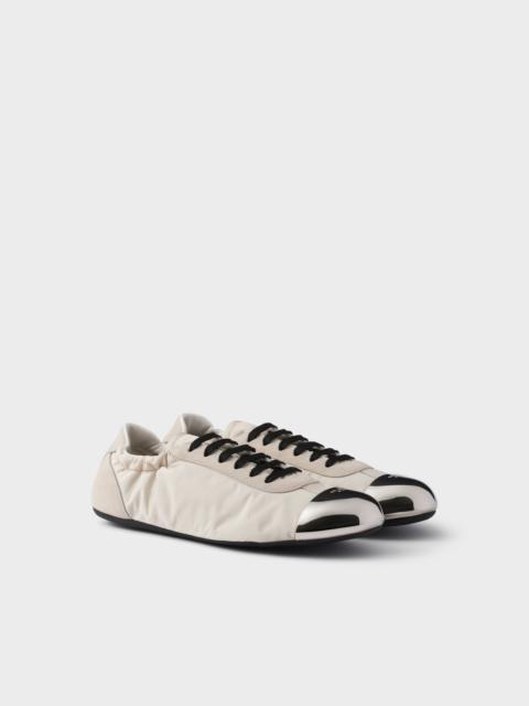 Collapse Re-Nylon and suede sneakers with metal toecap