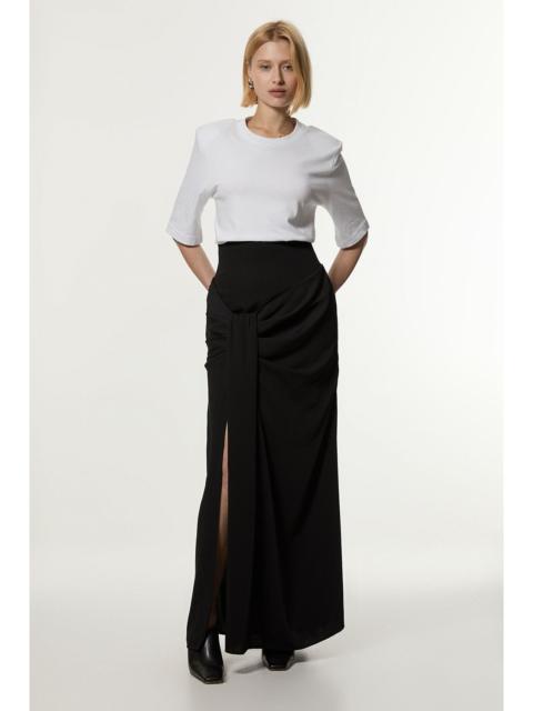 KAREN MILLEN Soft Tailored High Waisted Draped Maxi Skirt