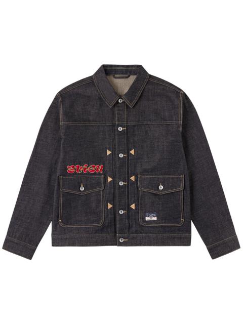 EVISU Leopard Embroidery Denim Jacket