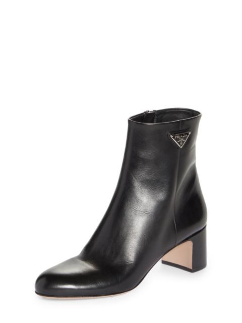 Prada Logo Block Heel Bootie
