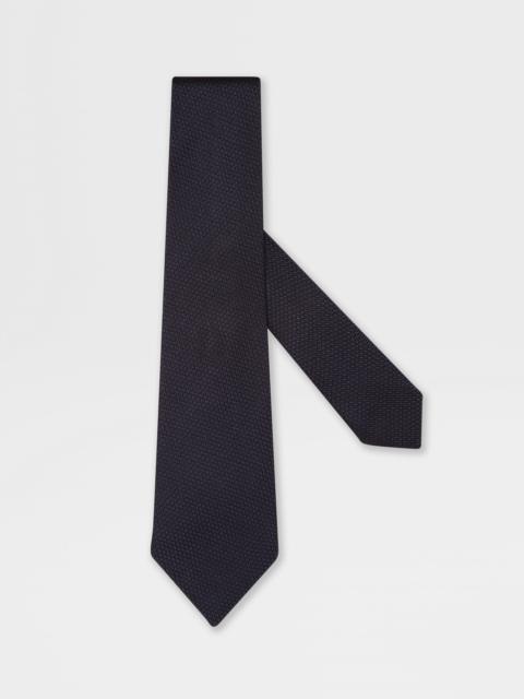 ZEGNA DARK BLUE SILK TIE