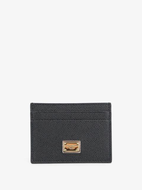 Dolce & Gabbana Dolce & Gabbana Hammered Leather Card Holder Black