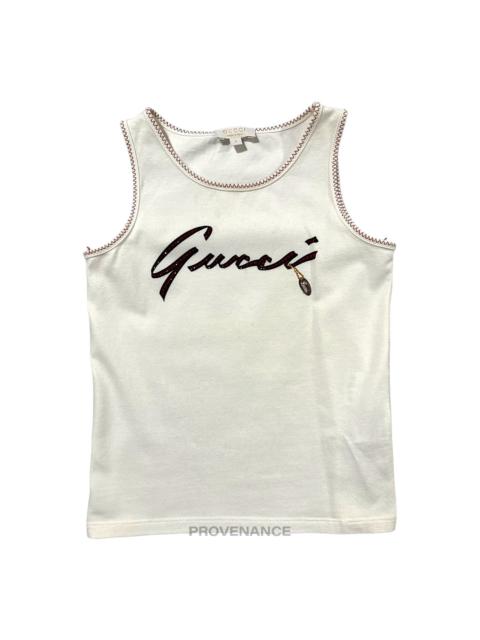 Gucci Children Logo Tank Top - White Red Sequin