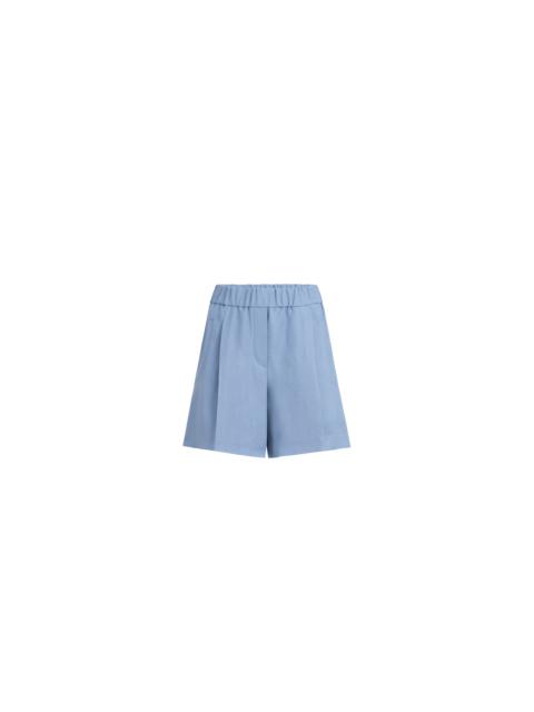 Brunello Cucinelli Brunello Cucinelli Fluid twill baggy shorts in Azure at Nordstrom