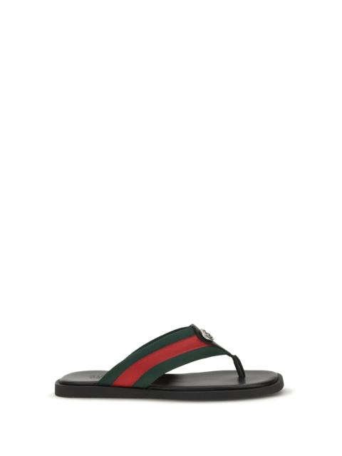 GUCCI Gucci Maverik GG Interlocking Flip-Flop Sandals Black