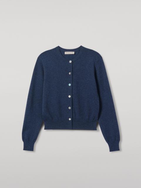 Johnstons of Elgin Iris Navy Classic Cashmere Cardigan