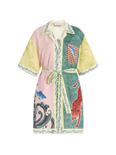 ALÉMAIS Rochester Linen Mini Shirt Dress multi