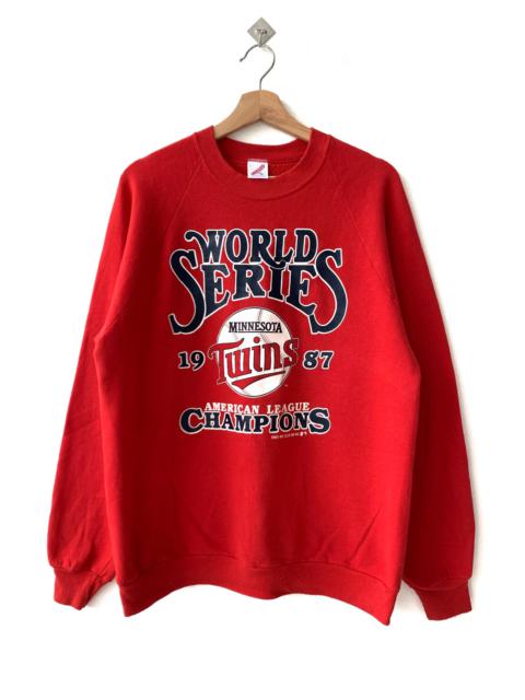 Other Designers Vintage - Vintage 80s MLB Minnesota Twins Red Crewneck Sweatshirt