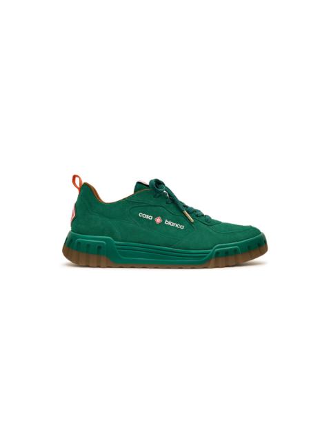 CASABLANCA Women's Green Suede Court Sneaker | Casablanca Paris