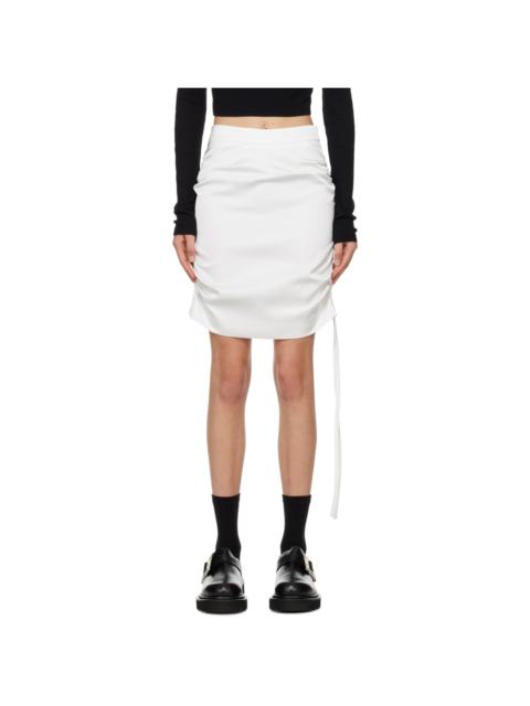 JKOO White Ruching Miniskirt