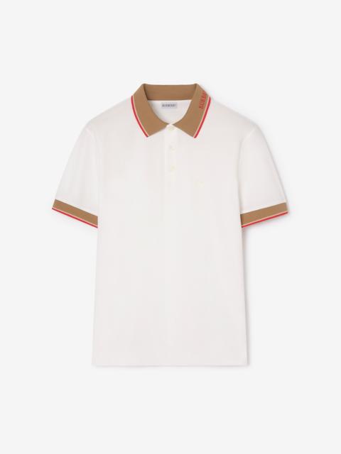 Burberry Logo Collar Cotton Polo Shirt