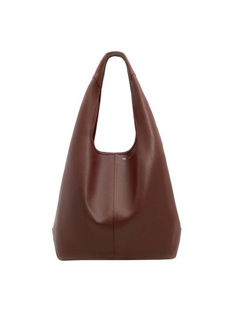 AMI Paris Ami Alexandre Mattiussi Etienne Bordeaux Shoulder Bag With Logo Print On The Front In Leather