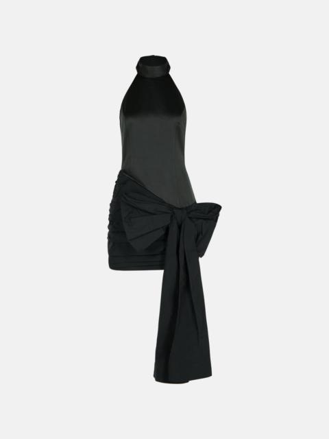 ROTATE DRESS WITH BOW IN BLACK POLYESTER