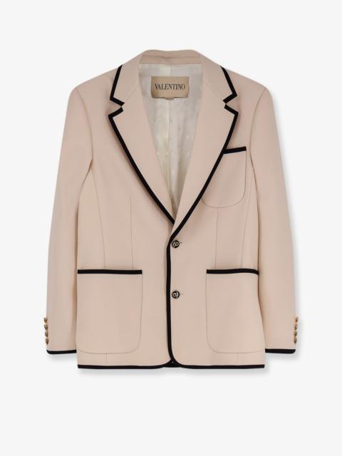 Valentino Valentino Single-Breasted Virgin Wool Blazer White