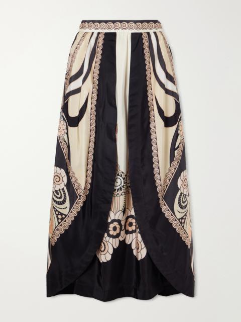 La DoubleJ Printed Silk-voile Maxi Skirt
