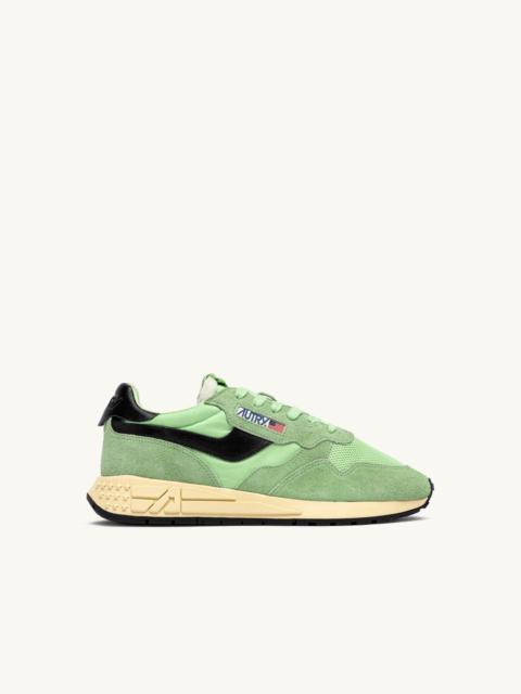 AUTRY REELWIND LOW SNEAKERS IN PISTACHIO AND BLACK NYLON AND SUEDE