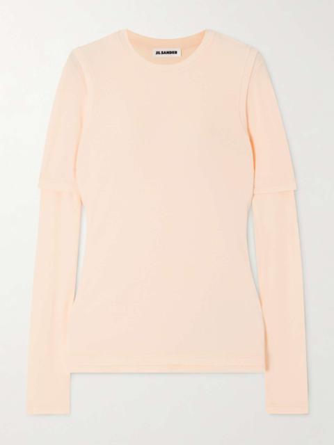 Set of three cotton-jersey tops Peach