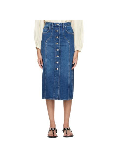 Isabel Marant Étoile Blue Vandy Denim Midi Skirt