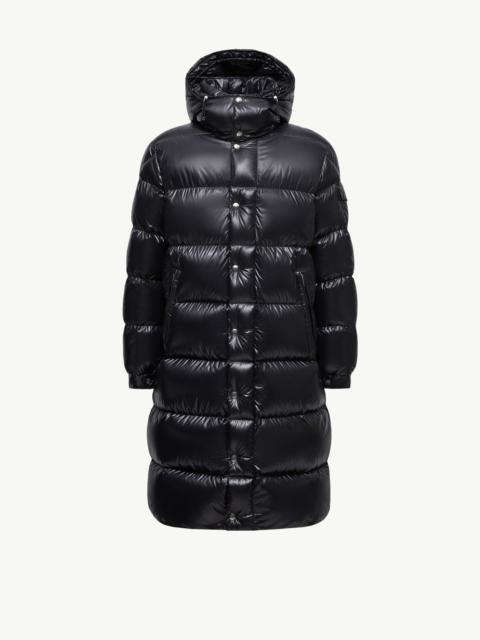 Moncler Hanoverian Hooded Square-Quilted Long Down Jacket