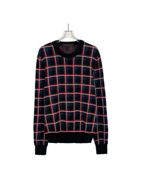 Louis Vuitton Louis Vuitton Color-Blocked Checkerboard Wool Knit Sweater