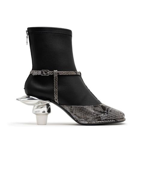 Maison MIHARAYASUHIRO Toothpaste Heel Python Printed Strap Boots
