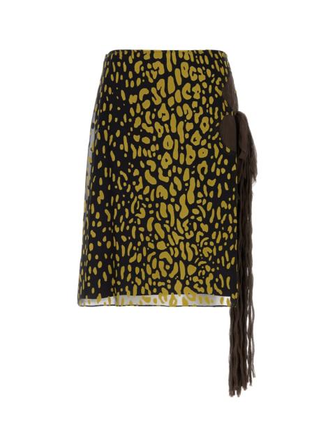 FERRAGAMO Embellished silk blend skirt