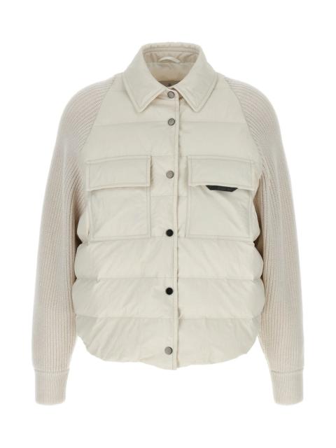 Brunello Cucinelli Brunello Cucinelli Women Two-Material 'Shiny Flap Detail' Down Jacket