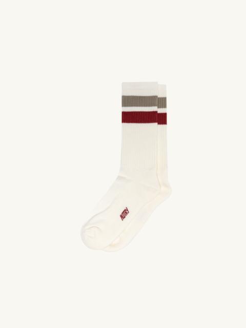 AUTRY UNISEX STRIPED JACQUARD LOGO SOCKS
