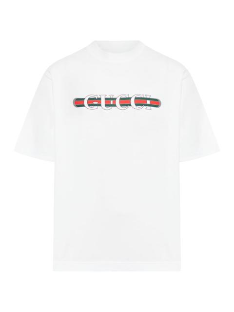 GUCCI Gucci Men Cotton Jersey T-Shirt With Gucci Print