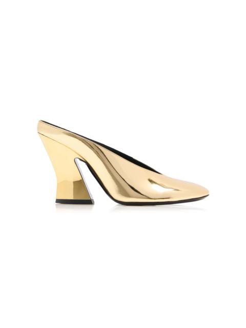 Givenchy Metallic Leather Mules gold