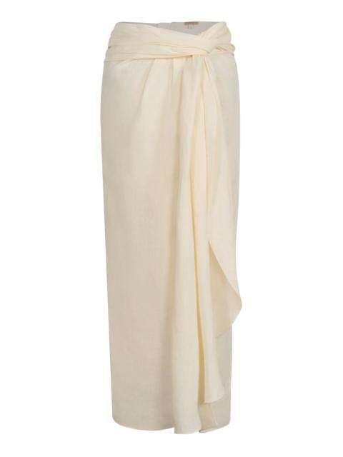 Johanna Ortiz Captivation Organic Linen Maxi Skirt off-white