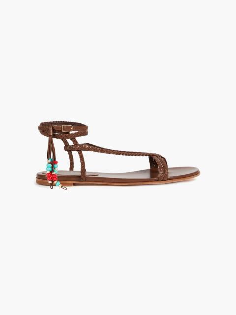 Gianvito Rossi Kingston beaded braided leather sandals