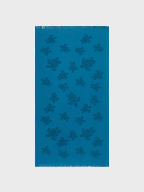 Vilebrequin Beach Fouta in Organic Cotton Turtles Jacquard
