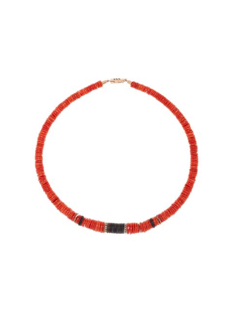 DEZSO Red Coral Puka Shell Necklace red
